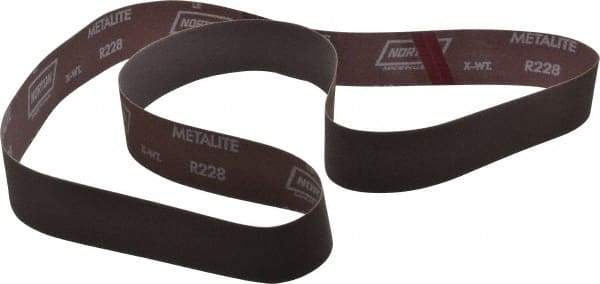 Norton - 2" Wide x 72" OAL, 240 Grit, Aluminum Oxide Abrasive Belt - Aluminum Oxide, Very Fine, Coated, Series R228 - Caliber Tooling