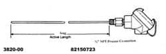 Thermo Electric - -148 to 900°F, 100 OMS Industrial RTD, Thermocouple Probe - 1/2 Inch Hex Mount, 12 Inch Probe Sheath Length, 10 Sec Response Time - Caliber Tooling