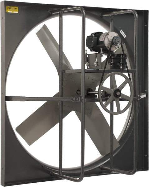 Americraft - 36" Blade, Belt Drive, 1 hp, 13,174 CFM, Explosion Proof Exhaust Fan - 42-1/2" Opening Height x 42-1/2" Opening Width, 2.8/1.4 Amp, 230/460 Volt, 1 Speed, Three Phase - Caliber Tooling