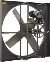 Americraft - 48" Blade, Belt Drive, 5 hp, 33,160 CFM, TEFC Exhaust Fan - 54-1/2" Opening Height x 54-1/2" Opening Width, 15.2/7.6 Amp, 230/460 Volt, 1 Speed, Three Phase - Caliber Tooling