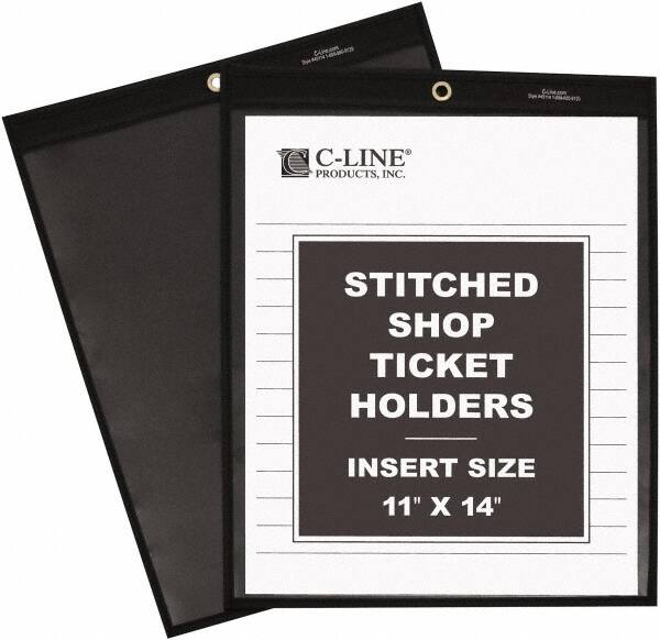 C-LINE - 25 Piece Clear Stitched Shop Ticket Holder - 14" High x 11" Wide - Caliber Tooling