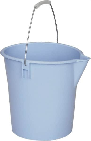 Ability One - 12 Qt, Plastic Round Blue Single Pail with Pour Spout - Handle Included - Caliber Tooling