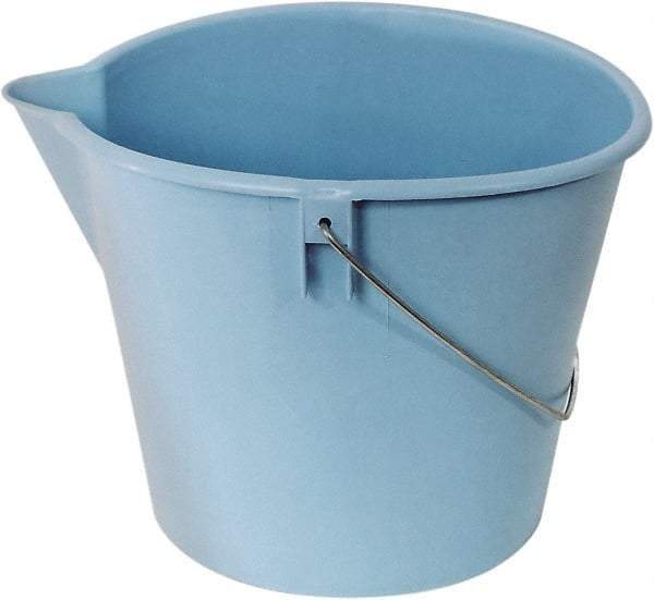 Ability One - 10 Qt, Plastic Round Blue Single Pail with Pour Spout - Handle Included - Caliber Tooling