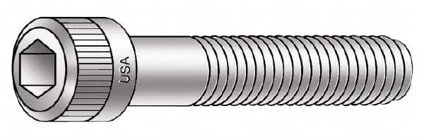 Armor Coat - #8-32 UNC Hex Socket Drive, Socket Cap Screw - Alloy Steel, Armor Coat Finish, Partially Threaded, 2" Length Under Head - Caliber Tooling