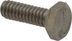 Made in USA - 1/4-20 UNC, 3/4" Length Under Head Hex Head Cap Screw - Grade 18-8 Stainless Steel, Uncoated, 7/16" Hex - Caliber Tooling