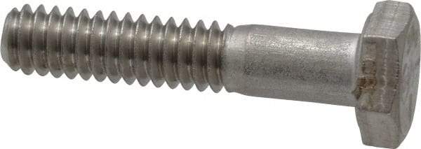 Made in USA - 1/4-20 UNC, 1-1/4" Length Under Head Hex Head Cap Screw - Grade 18-8 Stainless Steel, Uncoated, 7/16" Hex - Caliber Tooling