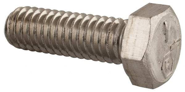 Made in USA - 5/16-18 UNC, 1" Length Under Head Hex Head Cap Screw - Grade 18-8 Stainless Steel, Uncoated, 1/2" Hex - Caliber Tooling