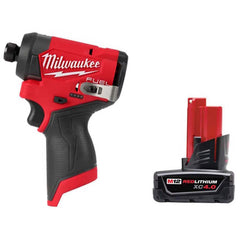 Impact Drivers; Voltage: 12.00; Handle Type: Pistol Grip; Drive Size: 1/2 in; Speed (RPM): 3600; Number Of Speeds: 4; Torque (Ft/Lb): 1500; Impacts per Minute: 4000; Battery Chemistry: Lithium-ion; Batteries Included: Yes; Charger Replacement Number: 48-5