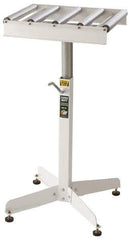 HTC - 18 Inch Long Table Stock Roller Stand - 500 Lbs. Limit, with 5 and 15 Inch Wide Rollers - Caliber Tooling