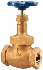 NIBCO - 1-1/2" Pipe, Threaded Ends, Bronze Integral Oxygen Service Globe Valve - PTFE Disc, Union Bonnet, 300 psi WOG, 150 psi WSP, Class 150 - Caliber Tooling