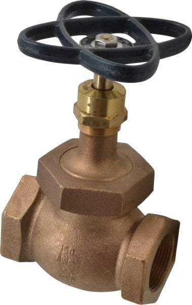 NIBCO - 1-1/4" Pipe, Threaded Ends, Bronze Integral Globe Valve - PTFE Disc, Screw-In Bonnet, 200 psi WOG, 125 psi WSP, Class 125 - Caliber Tooling