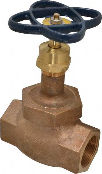 NIBCO - 1-1/2" Pipe, Threaded Ends, Bronze Integral Globe Valve - Bronze Disc, Union Bonnet, 600 psi WOG, 300 psi WSP, Class 300 - Caliber Tooling