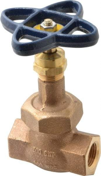 NIBCO - 1/2" Pipe, Threaded Ends, Bronze Integral Globe Valve - Bronze Disc, Union Bonnet, 600 psi WOG, 300 psi WSP, Class 300 - Caliber Tooling