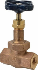 NIBCO - 3/8" Pipe, Threaded Ends, Bronze Integral Globe Valve - Bronze Disc, Union Bonnet, 600 psi WOG, 300 psi WSP, Class 300 - Caliber Tooling