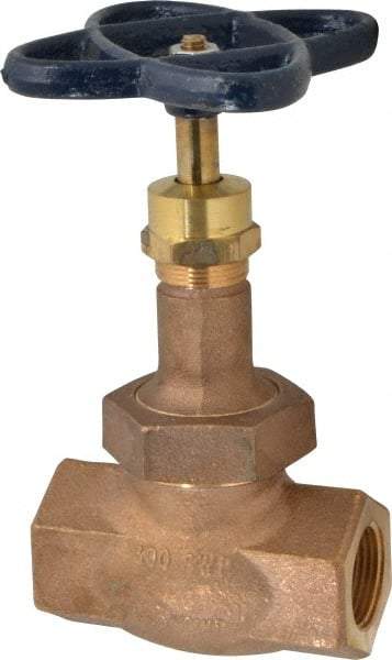 NIBCO - 1" Pipe, Threaded Ends, Bronze Integral Globe Valve - PTFE Disc, Union Bonnet, 600 psi WOG, 300 psi WSP, Class 300 - Caliber Tooling