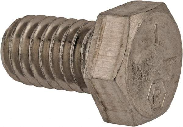 Made in USA - 3/8-16 UNC, 5/8" Length Under Head Hex Head Cap Screw - Grade 18-8 Stainless Steel, Uncoated, 9/16" Hex - Caliber Tooling