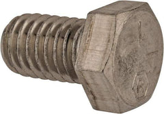 Made in USA - 3/8-16 UNC, 5/8" Length Under Head Hex Head Cap Screw - Grade 18-8 Stainless Steel, Uncoated, 9/16" Hex - Caliber Tooling