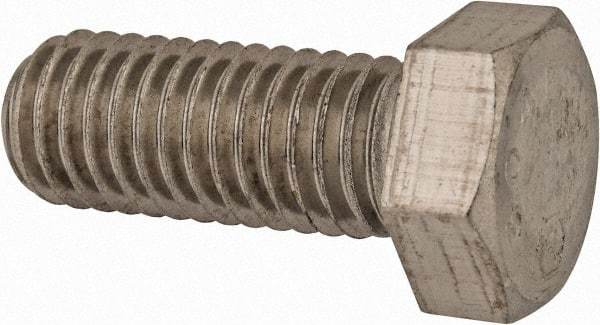 Made in USA - 1/2-13 UNC, 1-1/4" Length Under Head Hex Head Cap Screw - Grade 18-8 Stainless Steel, Uncoated, 3/4" Hex - Caliber Tooling