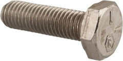 Made in USA - 1/4-28 UNF, 7/8" Length Under Head Hex Head Cap Screw - Grade 18-8 Stainless Steel, Uncoated, 7/16" Hex - Caliber Tooling