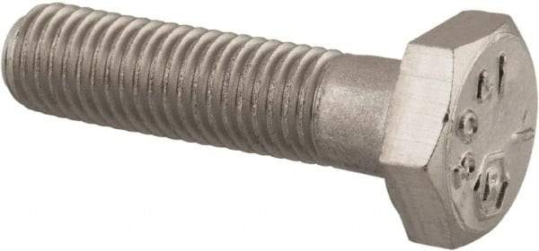 Made in USA - 1/4-28 UNF, 1" Length Under Head Hex Head Cap Screw - Grade 18-8 Stainless Steel, Uncoated, 7/16" Hex - Caliber Tooling