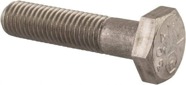 Made in USA - 1/4-28 UNF, 1-1/8" Length Under Head Hex Head Cap Screw - Grade 18-8 Stainless Steel, Uncoated, 7/16" Hex - Caliber Tooling