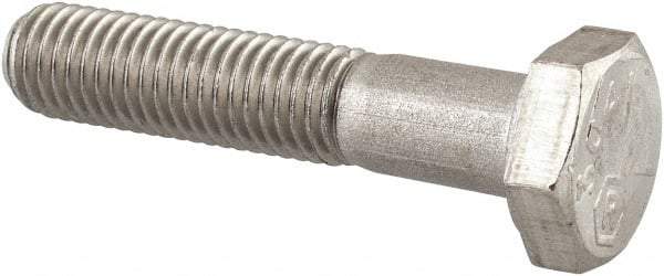 Made in USA - 1/4-28 UNF, 1-1/4" Length Under Head Hex Head Cap Screw - Grade 18-8 Stainless Steel, Uncoated, 7/16" Hex - Caliber Tooling