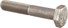 Made in USA - 1/4-28 UNF, 1-1/2" Length Under Head Hex Head Cap Screw - Grade 18-8 Stainless Steel, Uncoated, 7/16" Hex - Caliber Tooling