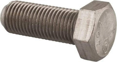 Made in USA - 3/8-24 UNF, 1" Length Under Head Hex Head Cap Screw - Grade 18-8 Stainless Steel, Uncoated, 9/16" Hex - Caliber Tooling