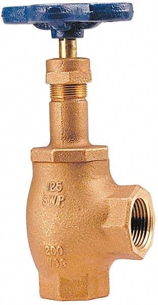 NIBCO - 2-1/2" Pipe, Class 125, Threaded Bronze Renewable Angle Gate Valve - 200 WOG, 125 WSP, Screw-In Bonnet - Caliber Tooling