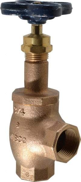 NIBCO - 3/4" Pipe, Class 125, Threaded Bronze Renewable Angle Gate Valve - 200 WOG, 125 WSP, Screw-In Bonnet - Caliber Tooling