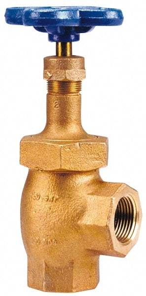 NIBCO - 1" Pipe, Class 150, Threaded Bronze Renewable Angle Gate Valve - 300 WOG, 150 WSP, Union Bonnet - Caliber Tooling