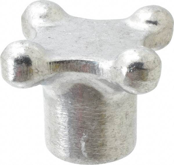 Jergens - 3" Head Diam, 4 Point Lobed Knob - Aluminum - Caliber Tooling