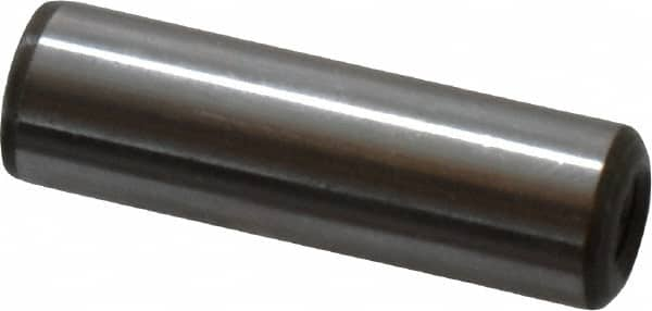 Jergens - 3/8" Diam x 1-1/4" Pin Length C-1215 Alloy Steel Pull Out Dowel Pin - C 47-58 & C 60-64 (Surface) Hardness, 1 Beveled & 1 Threaded End - Caliber Tooling