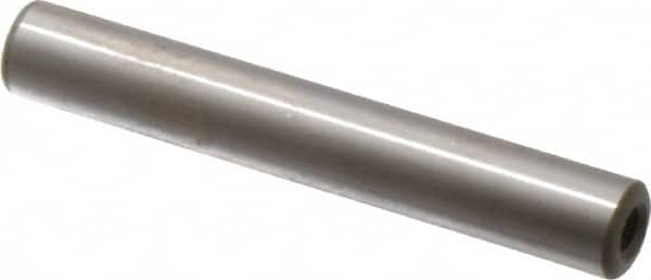 Jergens - 3/8" Diam x 2-1/2" Pin Length C-1215 Alloy Steel Pull Out Dowel Pin - C 47-58 & C 60-64 (Surface) Hardness, 1 Beveled & 1 Threaded End - Caliber Tooling