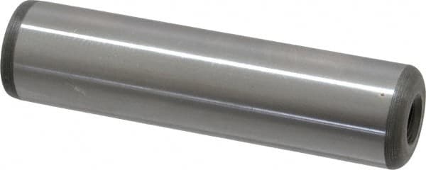 Jergens - 3/4" Diam x 3" Pin Length C-1215 Alloy Steel Pull Out Dowel Pin - C 47-58 & C 60-64 (Surface) Hardness, 1 Beveled & 1 Threaded End - Caliber Tooling