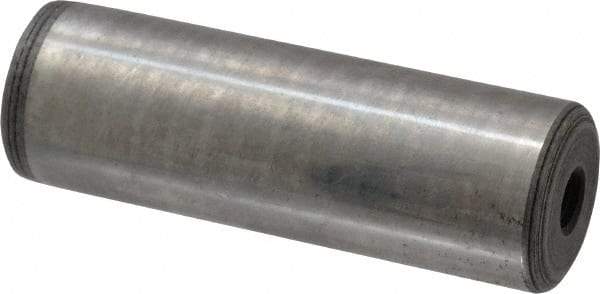 Jergens - 1" Diam x 3" Pin Length C-1215 Alloy Steel Pull Out Dowel Pin - C 47-58 & C 60-64 (Surface) Hardness, 1 Beveled & 1 Threaded End - Caliber Tooling