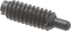 Jergens - 1/4-20, 5/8" Thread Length, 3/16" Plunger Projection, Steel Threaded Spring Plunger - Caliber Tooling