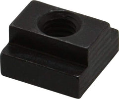 Jergens - 3/8-16 Blind Tapped T Slot Nut - 1/2" Slot Width, 7/8 x 9/32" Base Width x Height, 7/8 x 1/2" OAL x Height - Caliber Tooling