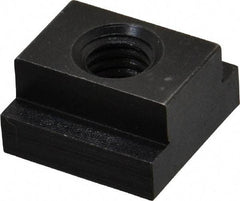 Jergens - 3/8-16 Blind Tapped T Slot Nut - 9/16" Slot Width, 7/8 x 1/4" Base Width x Height, 7/8 x 1/2" OAL x Height - Caliber Tooling