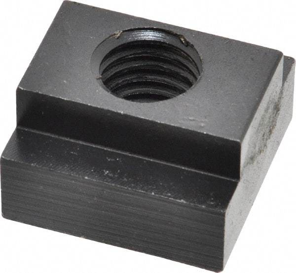 Jergens - 5/8-11 Blind Tapped T Slot Nut - 3/4" Slot Width, 1-1/4 x 15/32" Base Width x Height, 1-1/4 x 3/4" OAL x Height - Caliber Tooling