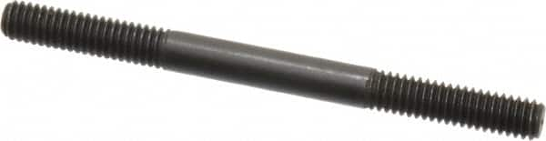 Jergens - 5/16-18 4" OAL Equal Double Threaded Stud - Alloy Steel, Black Oxide Finish, 1-1/8" Equal Thread Length - Caliber Tooling