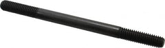 Jergens - 3/8-16 5-1/2" OAL Equal Double Threaded Stud - Alloy Steel, Black Oxide Finish, 1-1/4" Equal Thread Length - Caliber Tooling