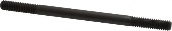 Jergens - 3/8-16 6" OAL Equal Double Threaded Stud - Alloy Steel, Black Oxide Finish, 1-1/4" Equal Thread Length - Caliber Tooling