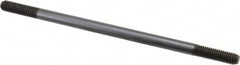 Jergens - 3/8-16 8" OAL Equal Double Threaded Stud - Alloy Steel, Black Oxide Finish, 1-1/4" Equal Thread Length - Caliber Tooling