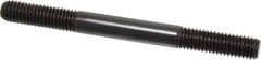 Jergens - 1/2-13 5-1/2" OAL Equal Double Threaded Stud - Alloy Steel, Black Oxide Finish, 1-1/2" Equal Thread Length - Caliber Tooling