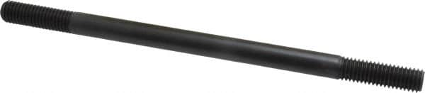 Jergens - 1/2-13 9" OAL Equal Double Threaded Stud - Alloy Steel, Black Oxide Finish, 1-1/2" Equal Thread Length - Caliber Tooling