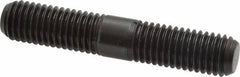 Jergens - 5/8-11 3-1/2" OAL Equal Double Threaded Stud - Alloy Steel, Black Oxide Finish, 1-5/16" Equal Thread Length - Caliber Tooling