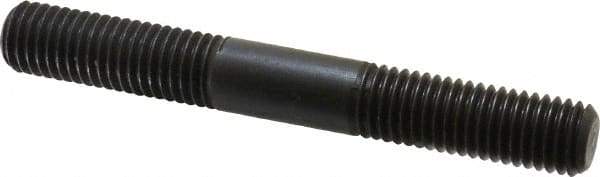 Jergens - 5/8-11 5" OAL Equal Double Threaded Stud - Alloy Steel, Black Oxide Finish, 1-3/4" Equal Thread Length - Caliber Tooling