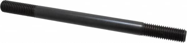 Jergens - 5/8-11 9" OAL Equal Double Threaded Stud - Alloy Steel, Black Oxide Finish, 1-3/4" Equal Thread Length - Caliber Tooling