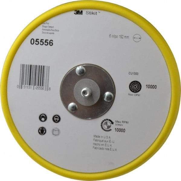 3M - 6" Diam Adhesive/PSA Disc Backing Pad - Medium Density, 10,000 RPM - Caliber Tooling